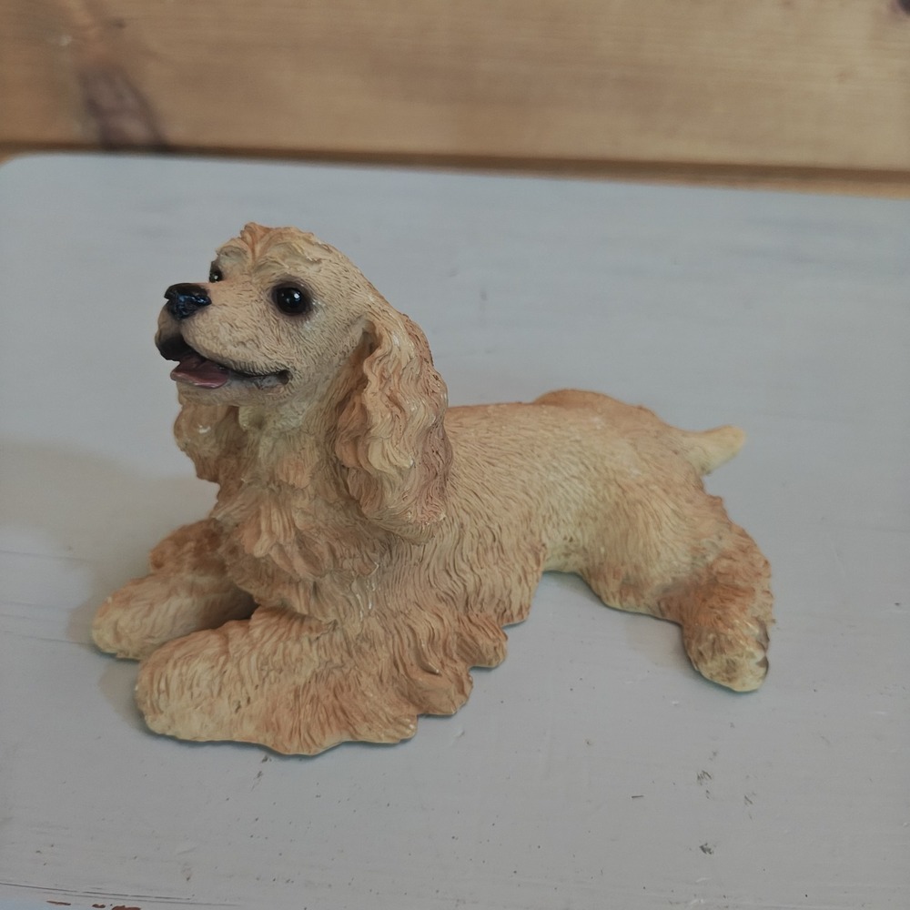 Vintage United Design Stone Critters Resting Cocker Spaniel Blonde SC-1319